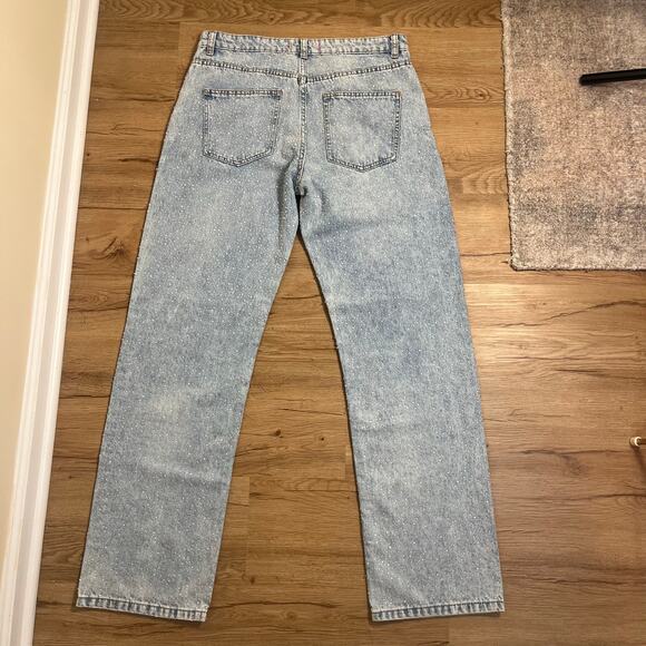 ZARA Women’s Raindrop Jeans Blue High Rise Straight Leg Denim Pants Size 8 - Picture 6 of 12
